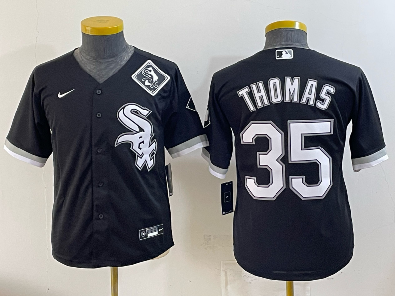 youth 2025 Chicago White Sox #35 Thomas black Game Nike MLB Jersey 0722003->youth mlb jersey->Youth Jersey